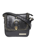 Lino Perros Black Textured Sling Bag