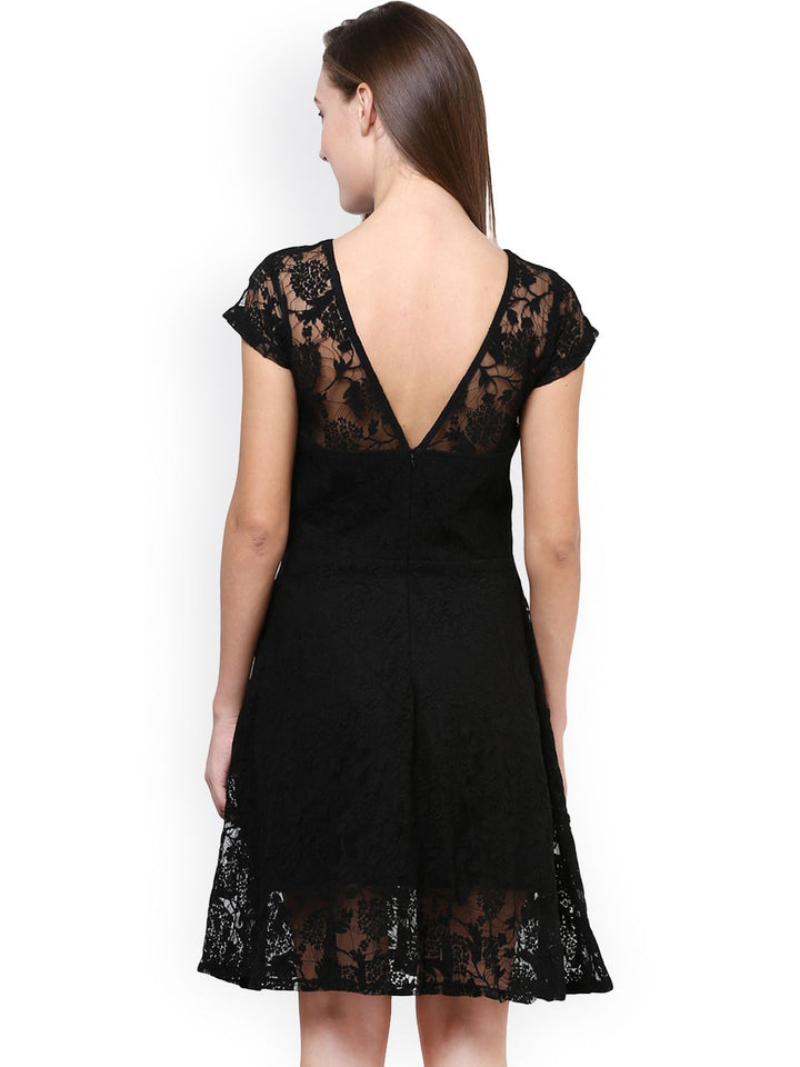 Miss Chase Black Lace Skater Dress