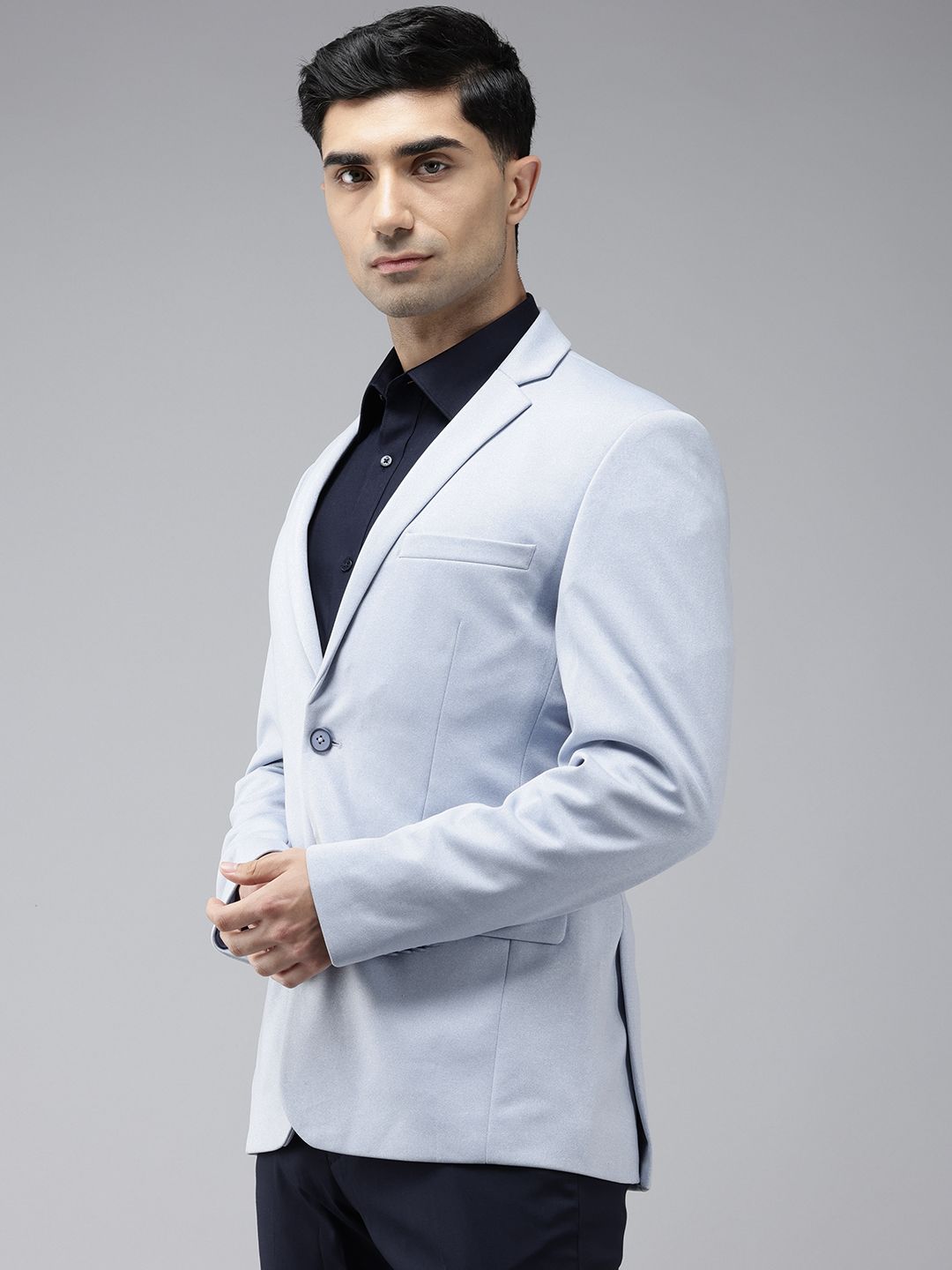 Park Avenue Active Fit Notched Lapel Single-Breasted Formal Blazer