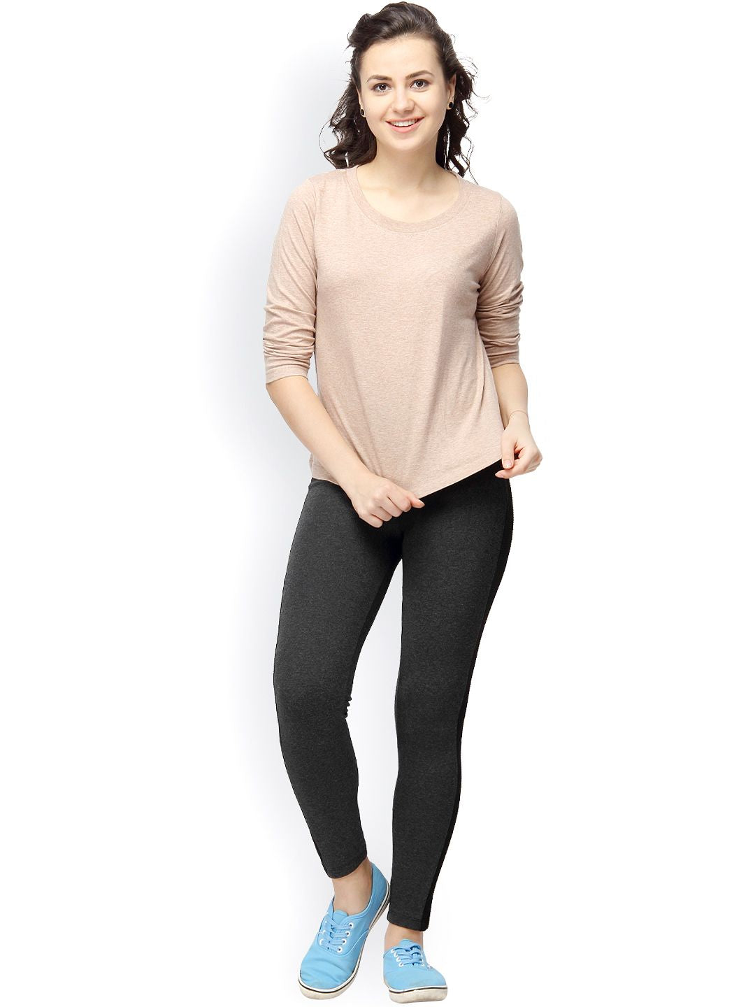Campus Sutra Beige T-shirt