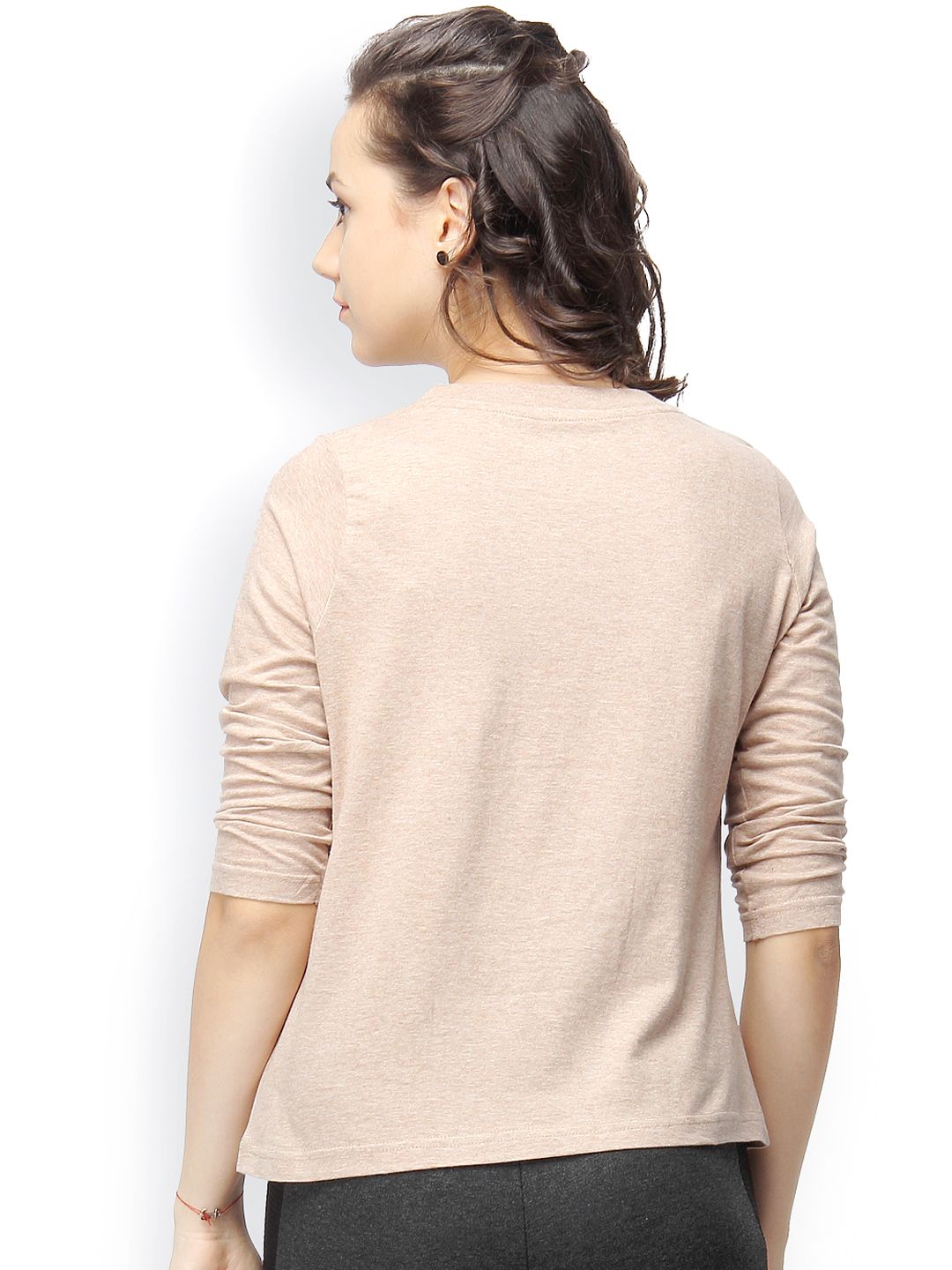 Campus Sutra Beige T-shirt