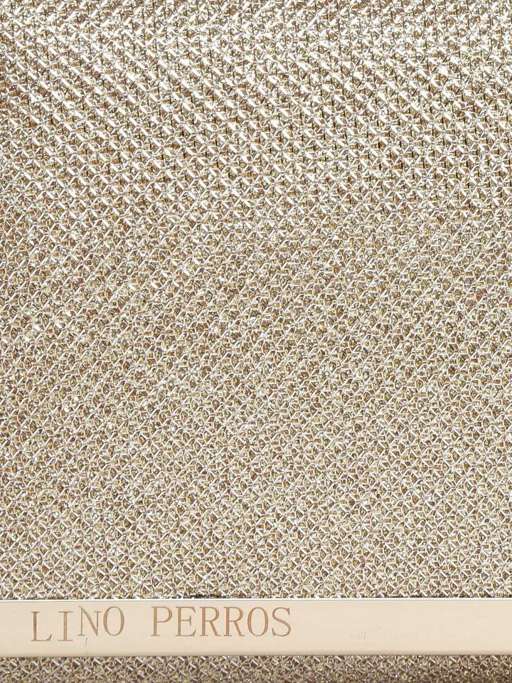 Lino Perros Gold-Toned Textured Shimmer Clutch with Chain Strap