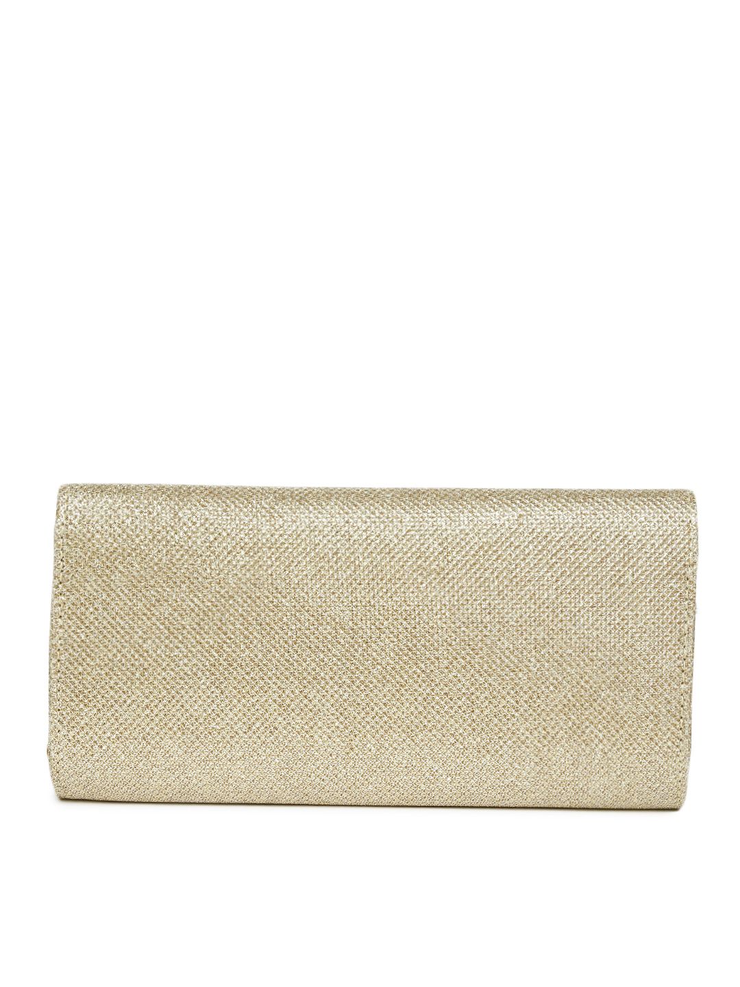 Lino Perros Gold-Toned Textured Shimmer Clutch with Chain Strap