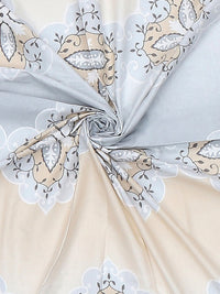 Monte Carlo Grey & Blue Ethnic Motifs Cotton 144 TC Single Bedsheet Set-2.29 m x 1.52 m