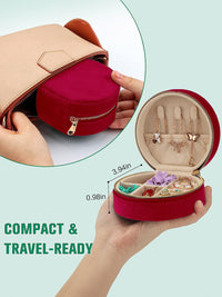 Cortina Maroon Zipper Portable Jewellery Storage Organiser