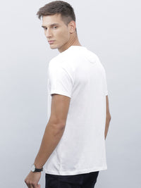 ether Men White Solid Henley T-shirt