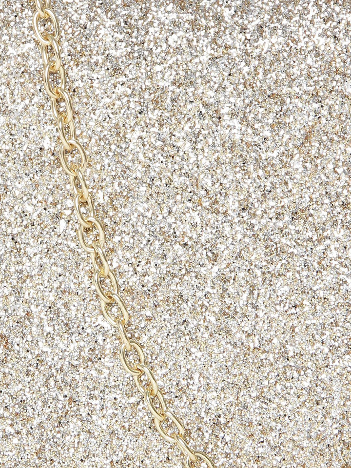 Lino Perros Gold-Toned Shimmer Box Clutch with Chain Strap