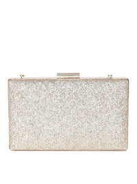 Lino Perros Gold-Toned Shimmer Box Clutch with Chain Strap