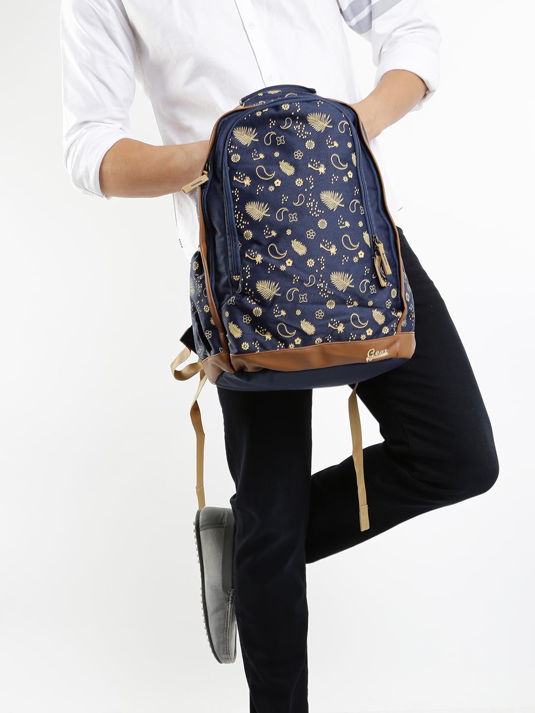 Gear Unisex Navy Blue Printed Backpack