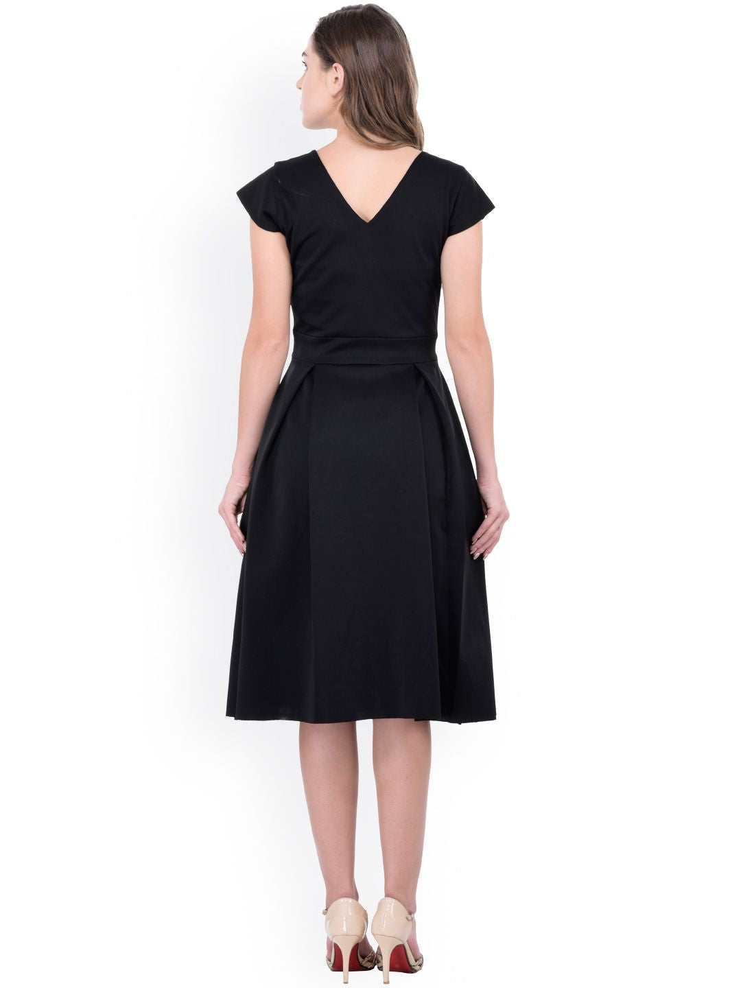 Athena Women Black Fit & Flare Dress