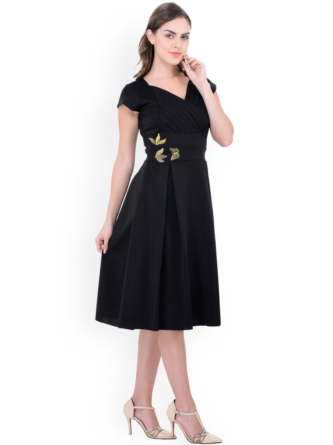 Athena Women Black Fit & Flare Dress