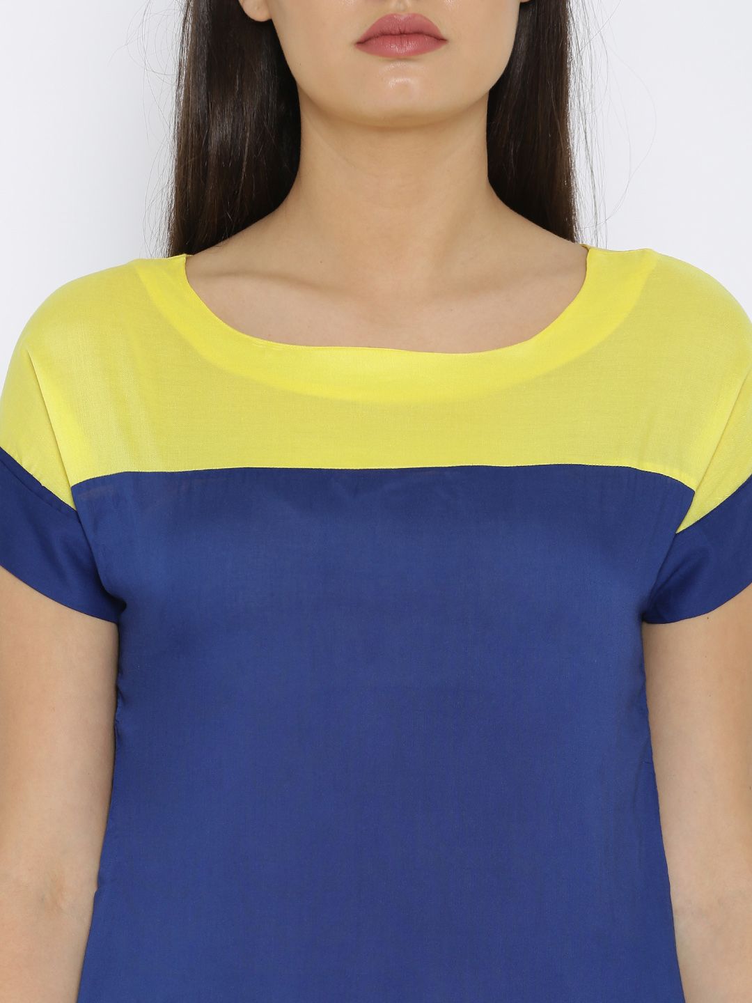 Atas Tersekat Warna Park Avenue Biru &amp; Kuning