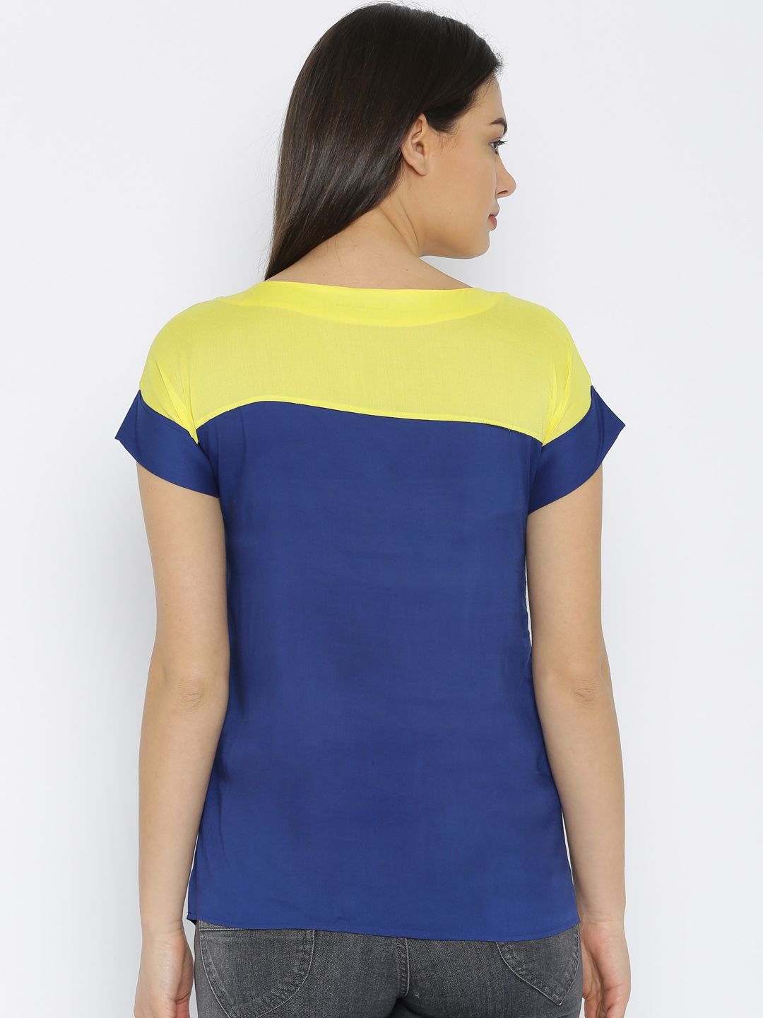 Atas Tersekat Warna Park Avenue Biru &amp; Kuning