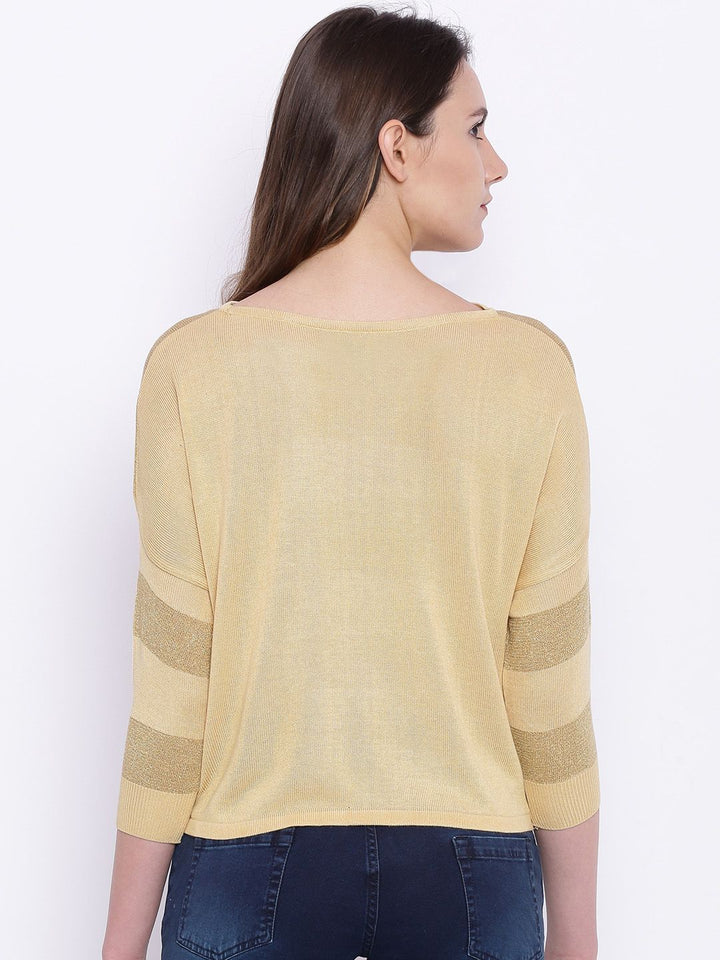 Park Avenue Khaki Striped Boxy Crop Top