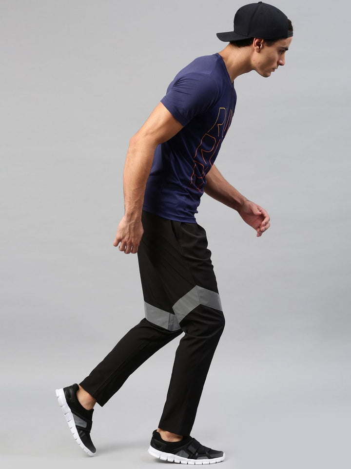HRX by Hrithik Roshan Men Blue Printed Round Neck Active T-Shirt
