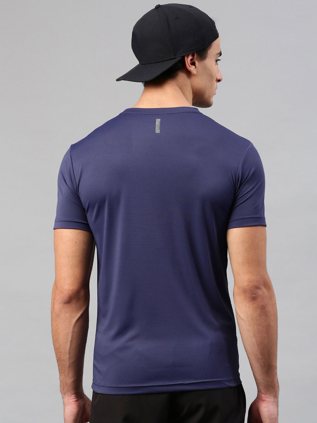 HRX by Hrithik Roshan Men Blue Printed Round Neck Active T-Shirt