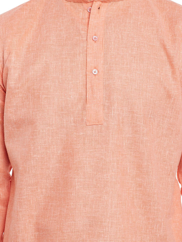 SOJANYA Lelaki Orange Solid Kurta Lurus