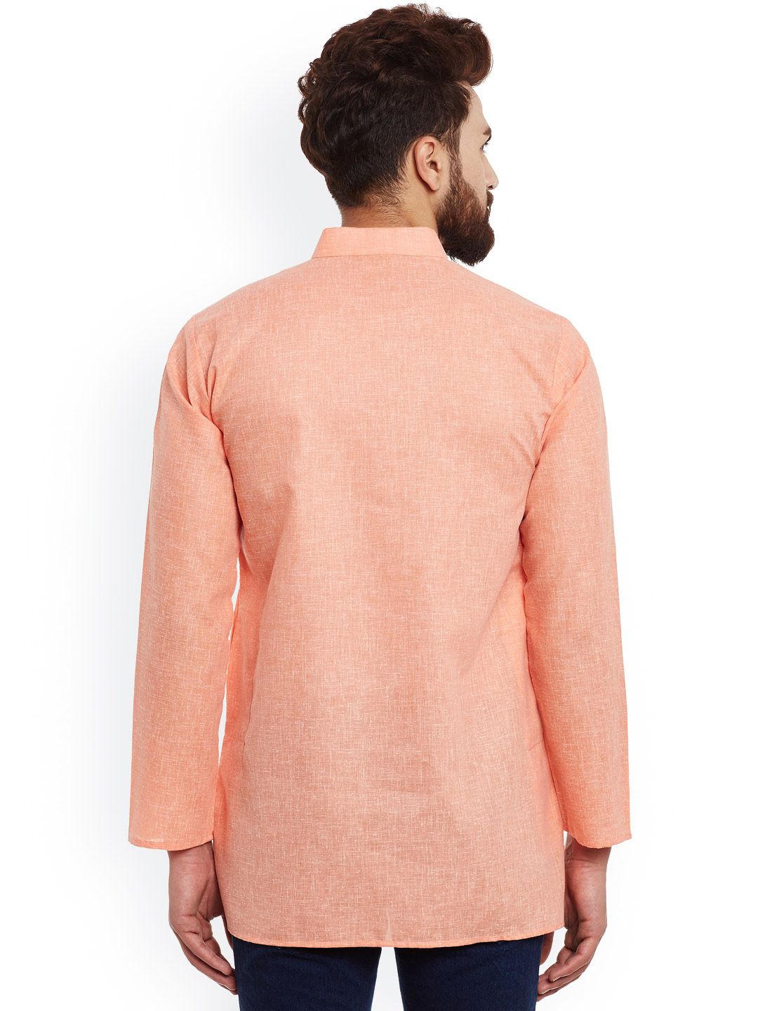 SOJANYA Lelaki Orange Solid Kurta Lurus