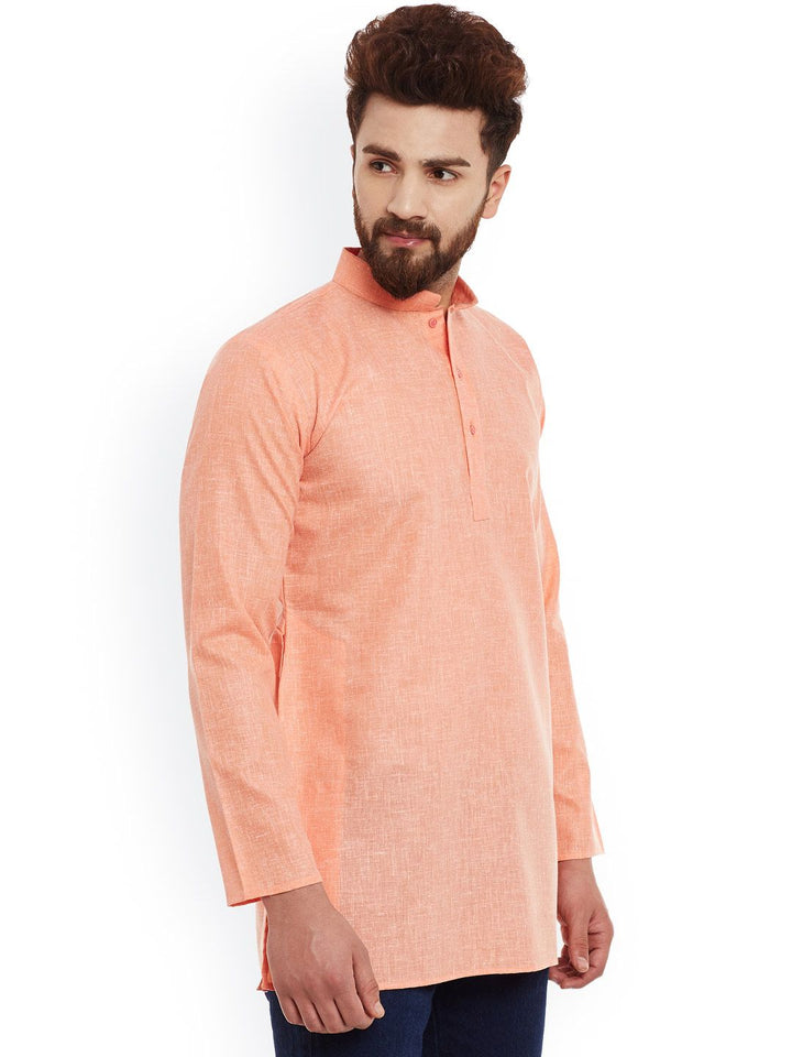 SOJANYA Lelaki Orange Solid Kurta Lurus