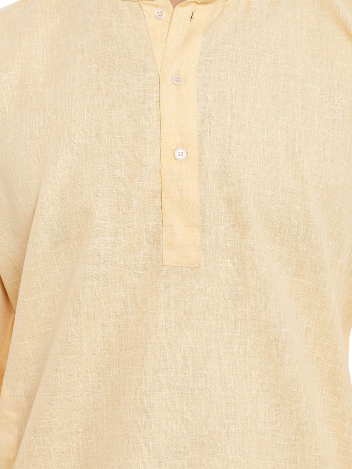 SOJANYA Lelaki Kuning Solid Kurta Lurus