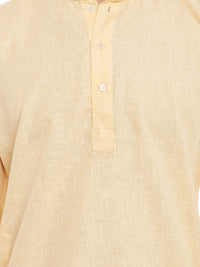 SOJANYA Lelaki Kuning Solid Kurta Lurus