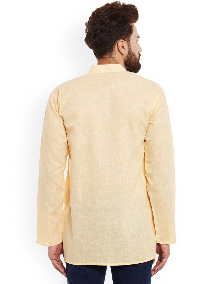 SOJANYA Lelaki Kuning Solid Kurta Lurus