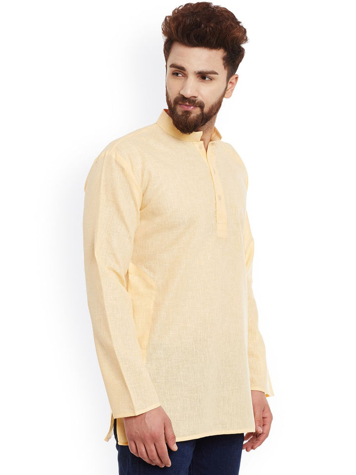 SOJANYA Lelaki Kuning Solid Kurta Lurus