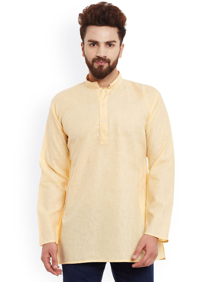 SOJANYA Lelaki Kuning Solid Kurta Lurus