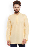 SOJANYA Lelaki Kuning Solid Kurta Lurus