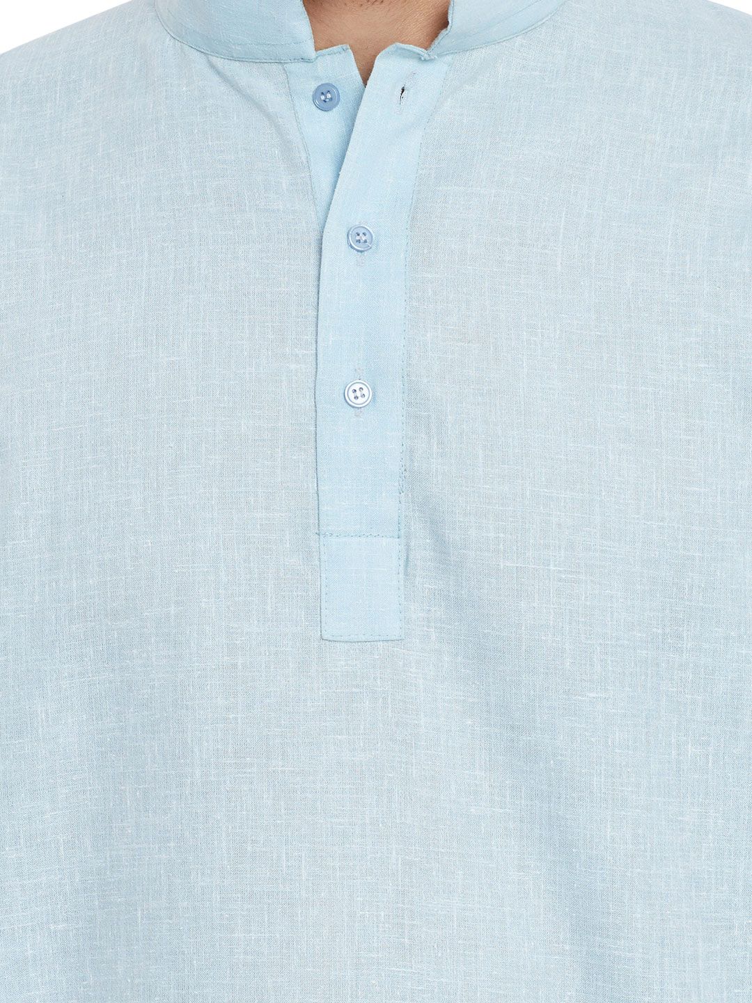 SOJANYA Men Blue Solid Straight Kurta