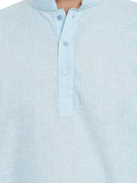 SOJANYA Men Blue Solid Straight Kurta