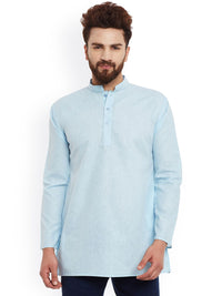 SOJANYA Men Blue Solid Straight Kurta
