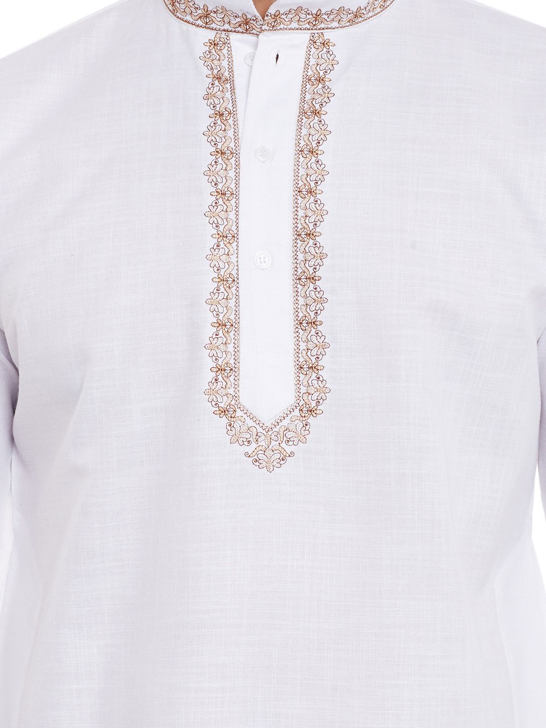 SOJANYA Lelaki Putih Solid Kurta Lurus