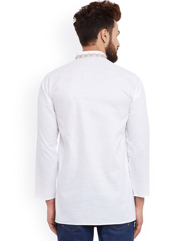 SOJANYA Lelaki Putih Solid Kurta Lurus