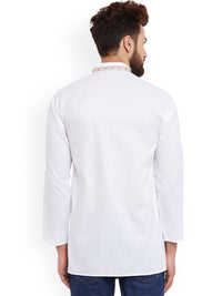 SOJANYA Lelaki Putih Solid Kurta Lurus