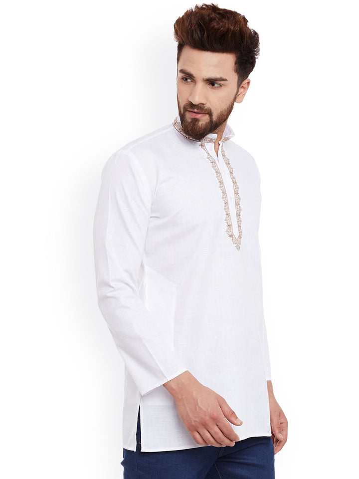 SOJANYA Lelaki Putih Solid Kurta Lurus