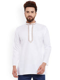 SOJANYA Lelaki Putih Solid Kurta Lurus