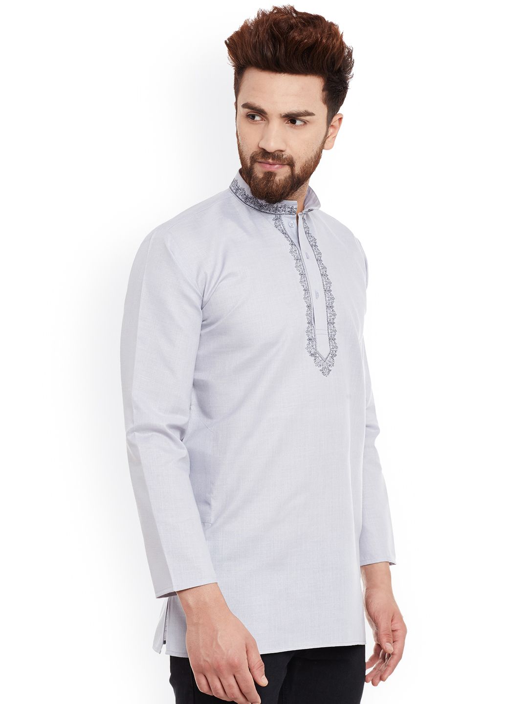 SOJANYA Kurta Pendek Kelabu Lelaki