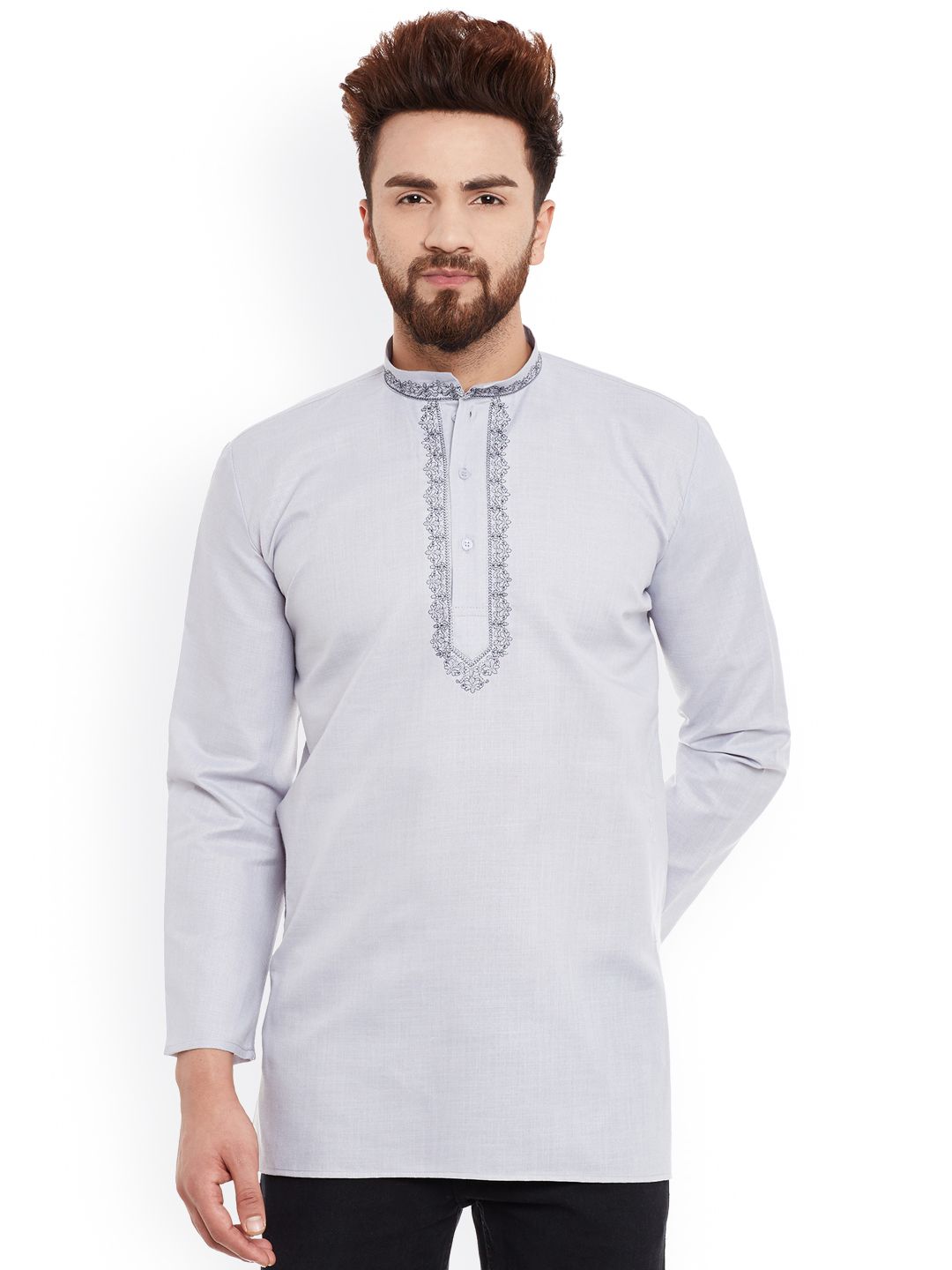 SOJANYA Kurta Pendek Kelabu Lelaki