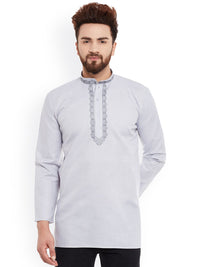 SOJANYA Kurta Pendek Kelabu Lelaki