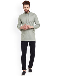 SOJANYA Kurta Pendek Hijau Zaitun Lelaki