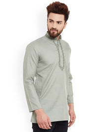 SOJANYA Kurta Pendek Hijau Zaitun Lelaki