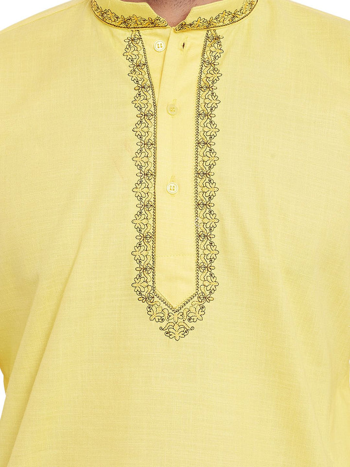 SOJANYA Kurta Pendek Kuning Lelaki