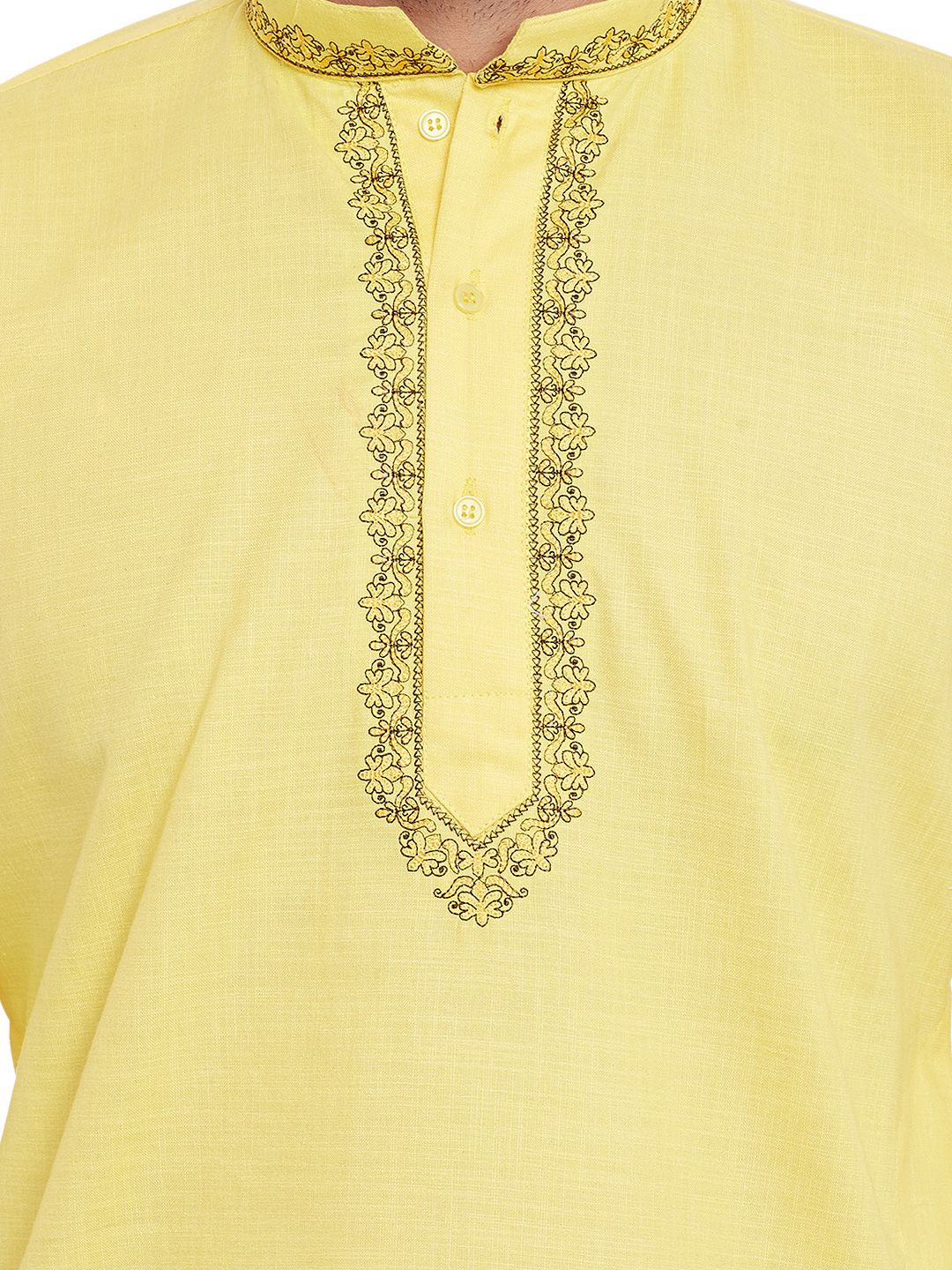 SOJANYA Kurta Pendek Kuning Lelaki