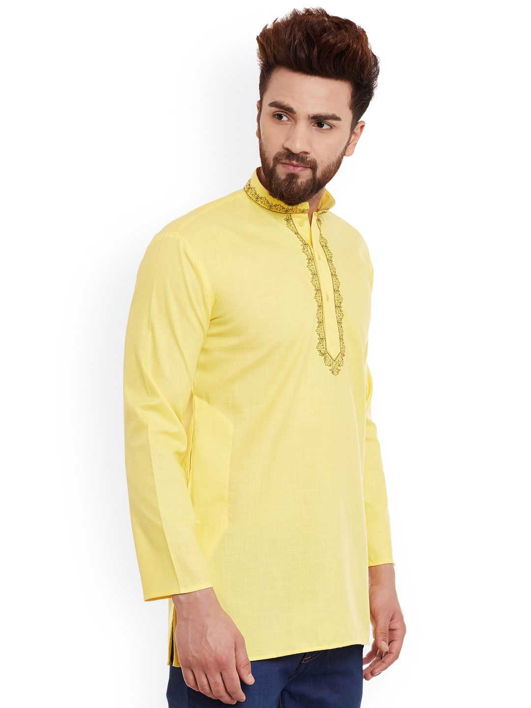 SOJANYA Kurta Pendek Kuning Lelaki
