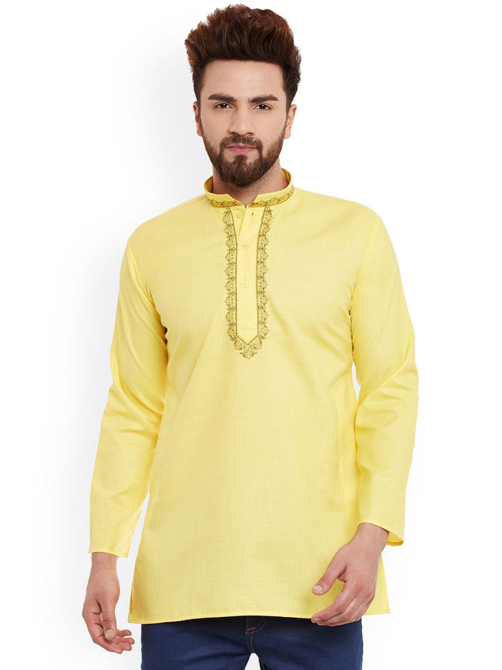 SOJANYA Kurta Pendek Kuning Lelaki