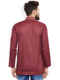 SOJANYA Men Maroon Straight Kurta