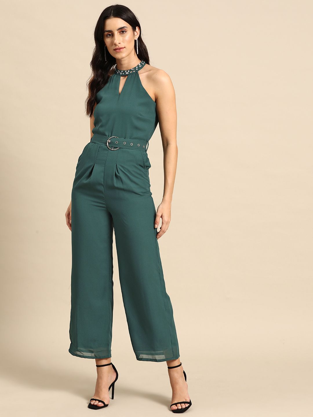 all about you Sequinned Basic Jumpsuit with Belt