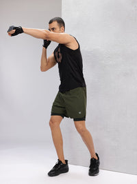 HRX by Hrithik Roshan Men Rapid-Dry Training Shorts With Inner Tights