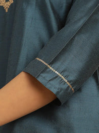 W Embroidered Straight Kurta with Trouser & Dupatta